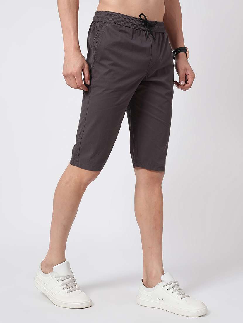 grey cotton shorts three  fourths