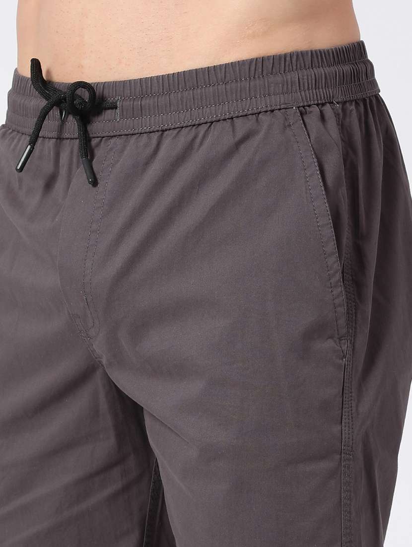 grey cotton shorts three  fourths - 22360042 -  Standard Image - 1