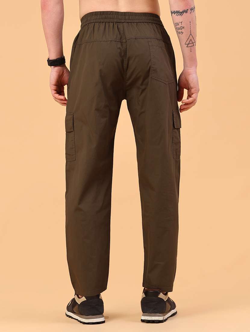 Olive Cotton Full Length Track Pant - 22360113 -  Standard Image - 4