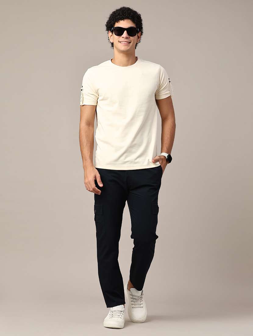 men solid mid rise regular fit cargo  - 22360117 -  Standard Image - 4