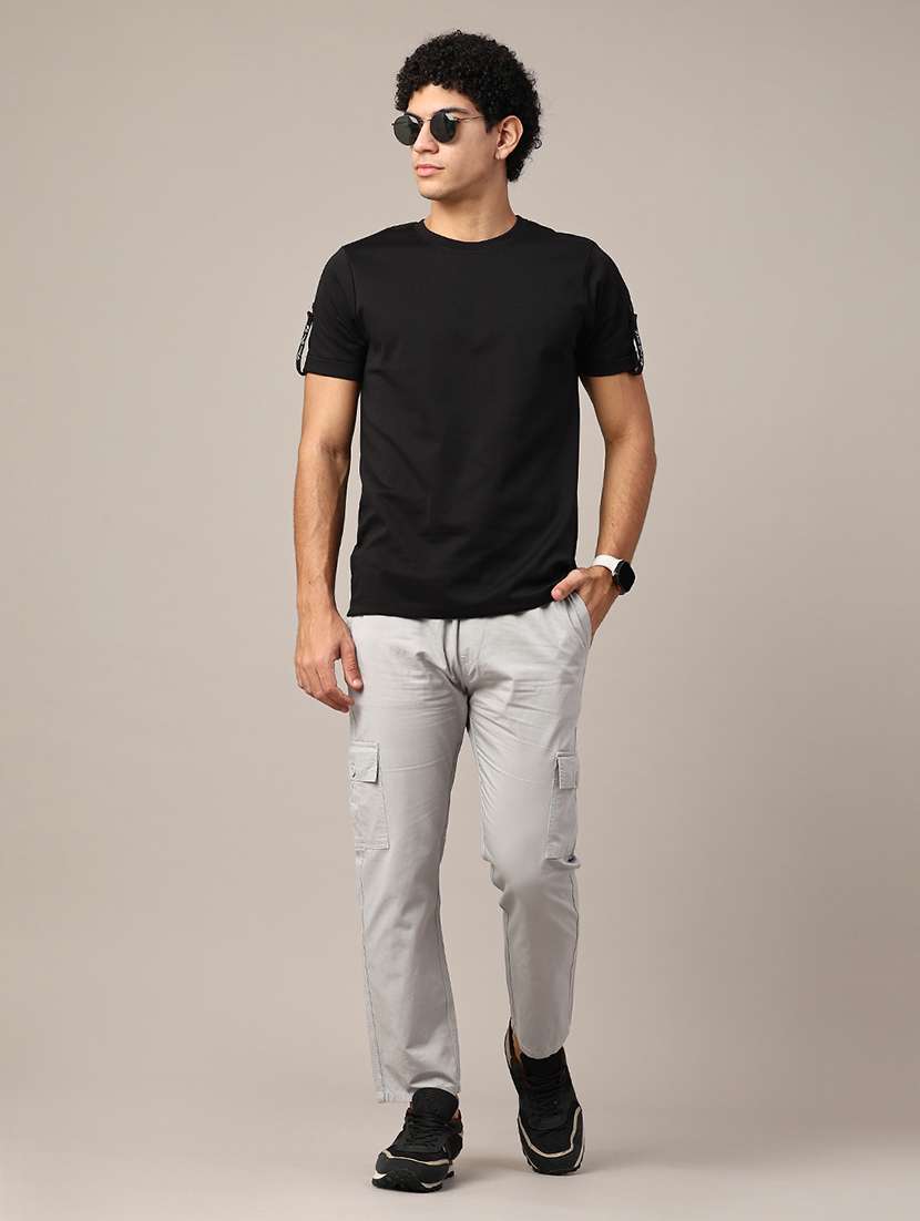 men solid mid rise regular fit cargo  - 22360119 -  Standard Image - 4