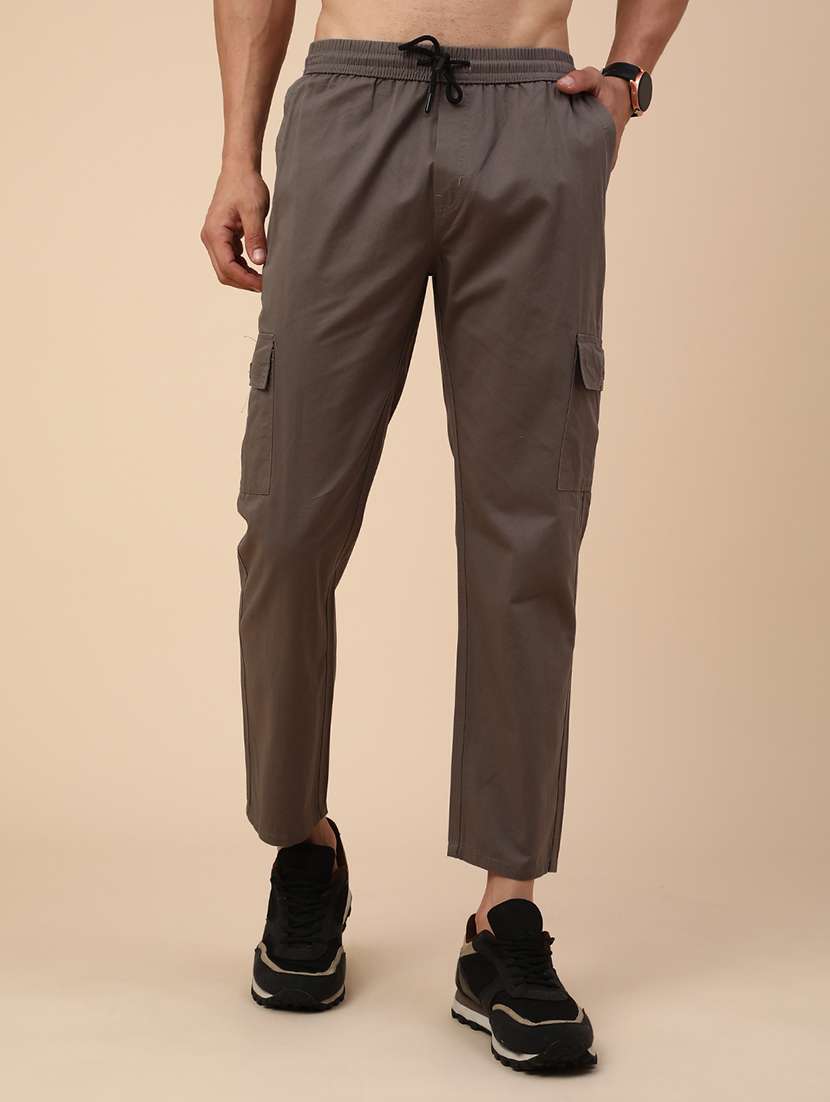 grey cotton  full length track pant