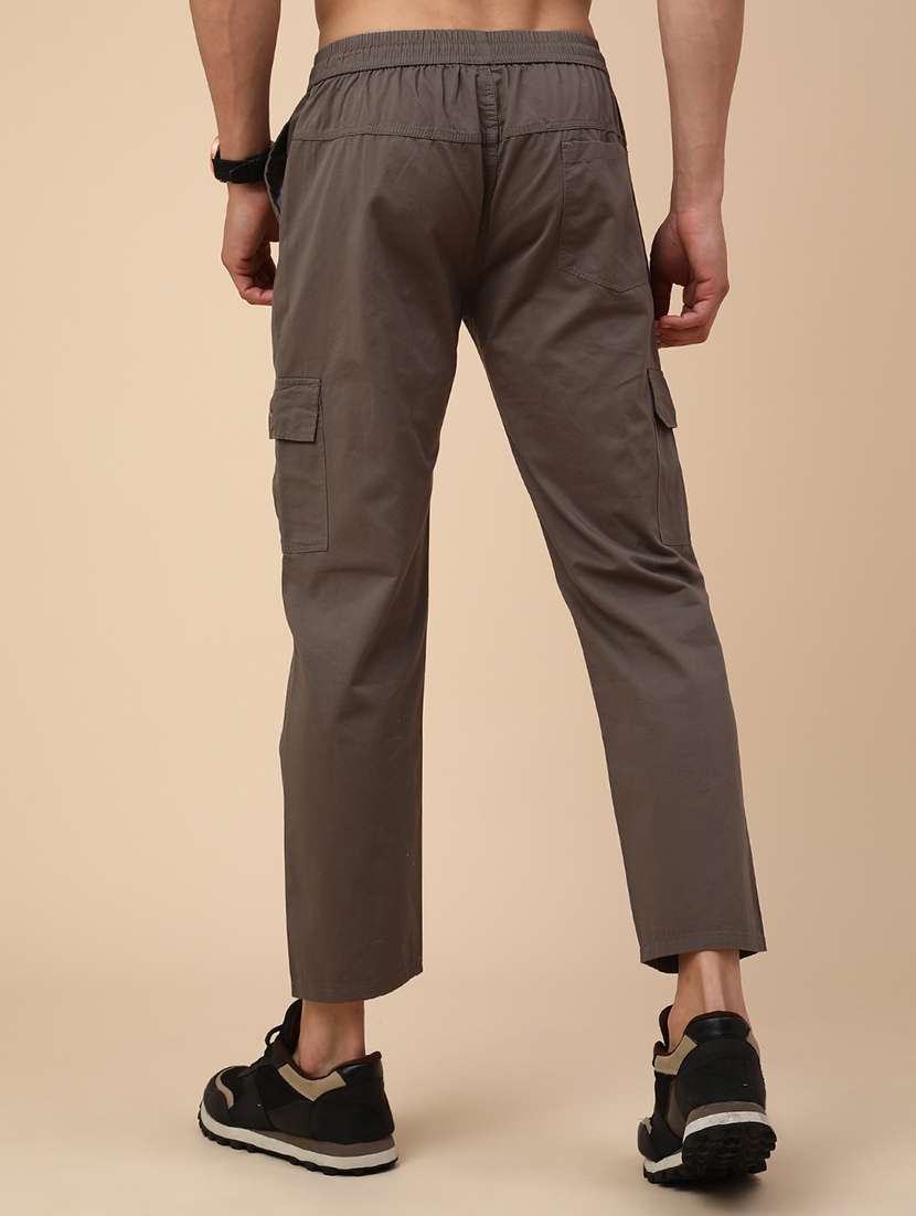 grey cotton  full length track pant - 22360120 -  Standard Image - 4
