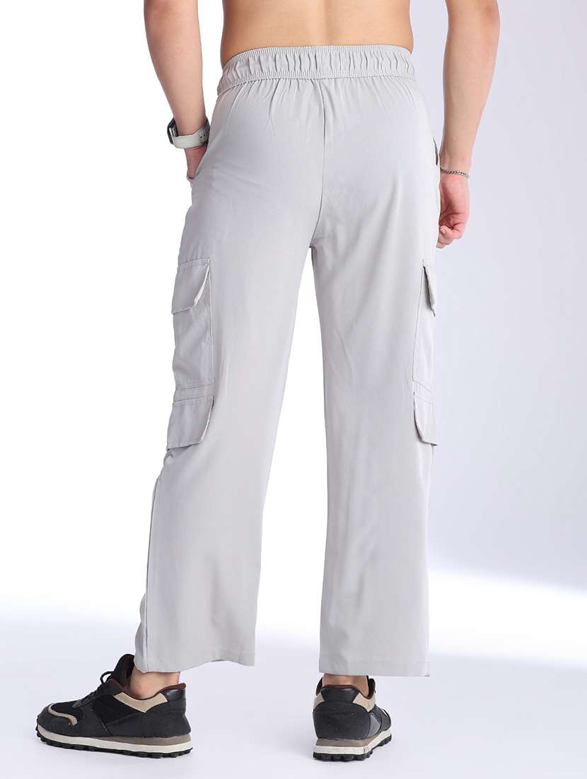 Men Solid Mid Rise Regular Fit Cargo Pant - 22360152 -  Standard Image - 4