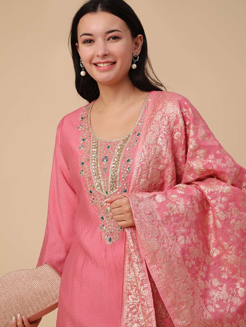 pink cotton kurta pant  set - 22360202 -  Standard Image - 4
