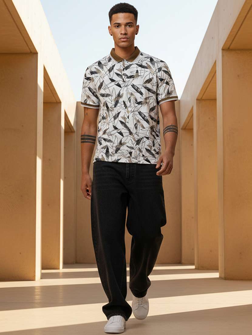 men printed short sleeve regular fit polo t-shirt - 22360221 -  Standard Image - 4