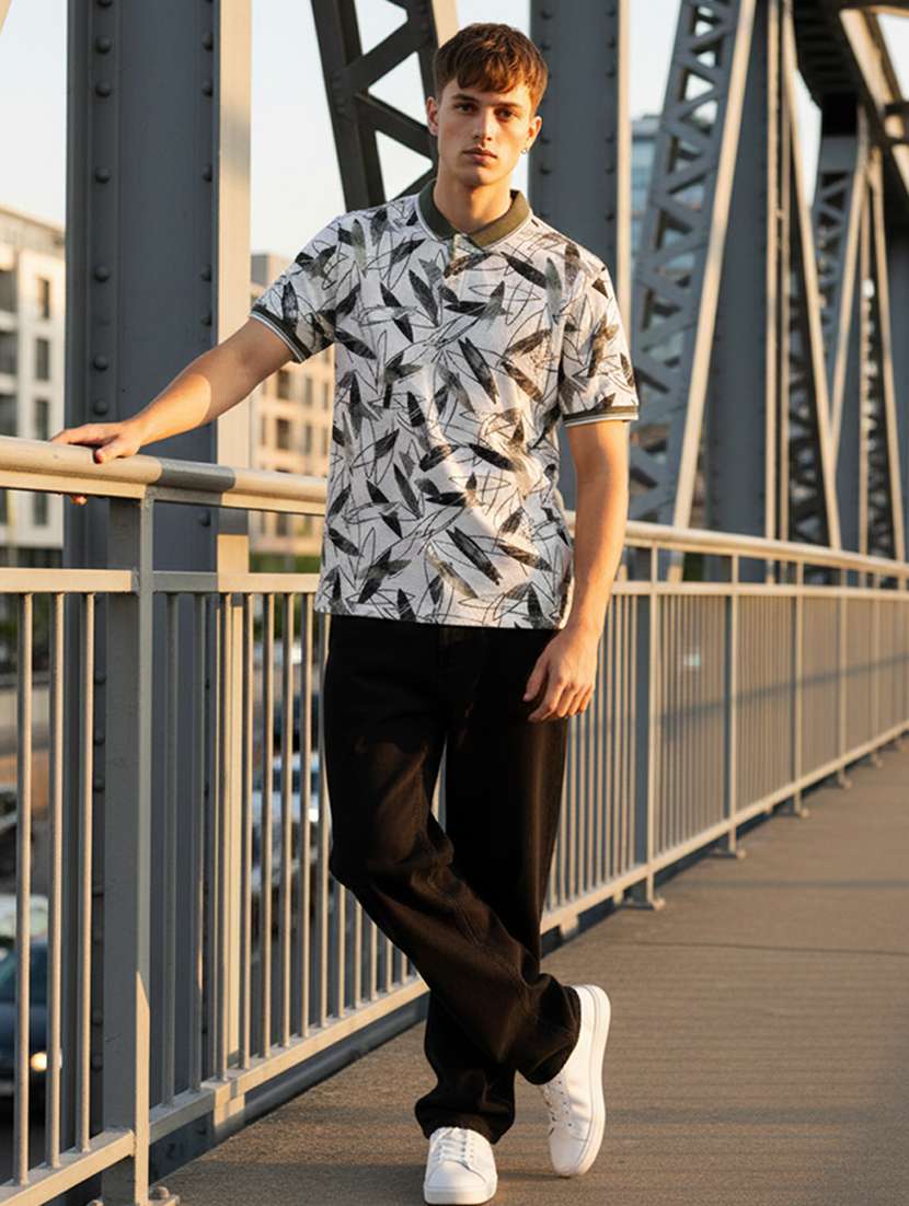 men printed short sleeve regular fit polo t-shirt - 22360223 -  Standard Image - 4