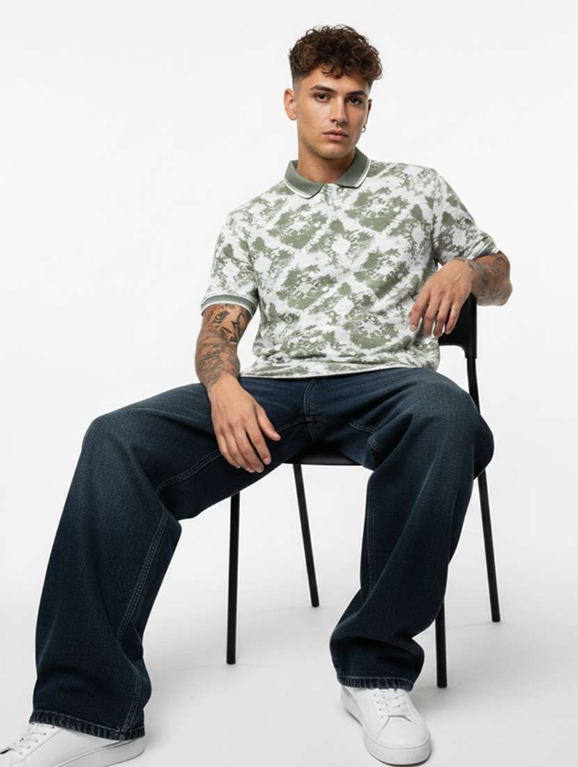 men printed short sleeve regular fit polo t-shirt - 22360229 -  Standard Image - 4