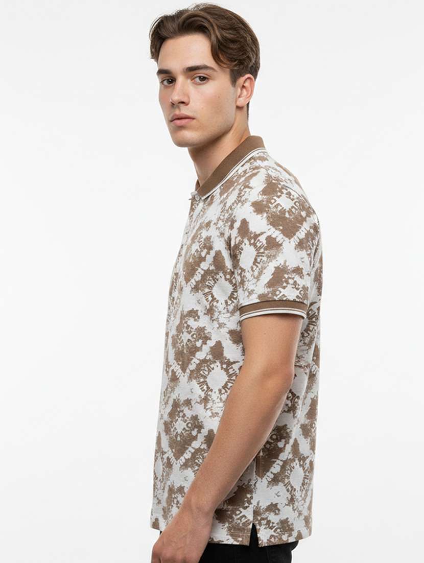 men printed short sleeve regular fit polo t-shirt - 22360230 -  Standard Image - 1