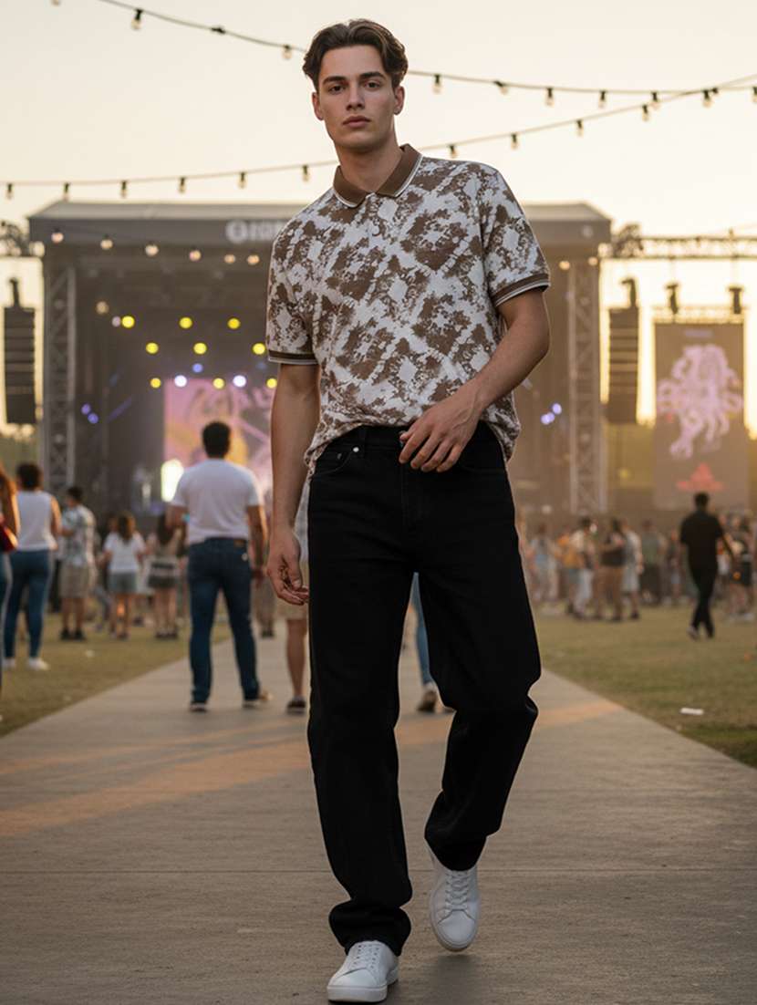 men printed short sleeve regular fit polo t-shirt - 22360230 -  Standard Image - 4