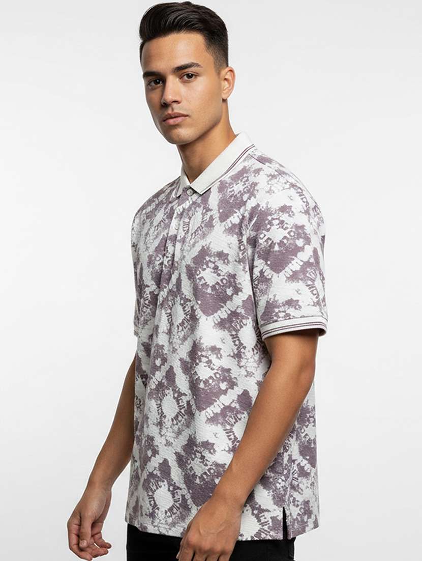 men printed short sleeve regular fit polo t-shirt - 22360231 -  Standard Image - 1