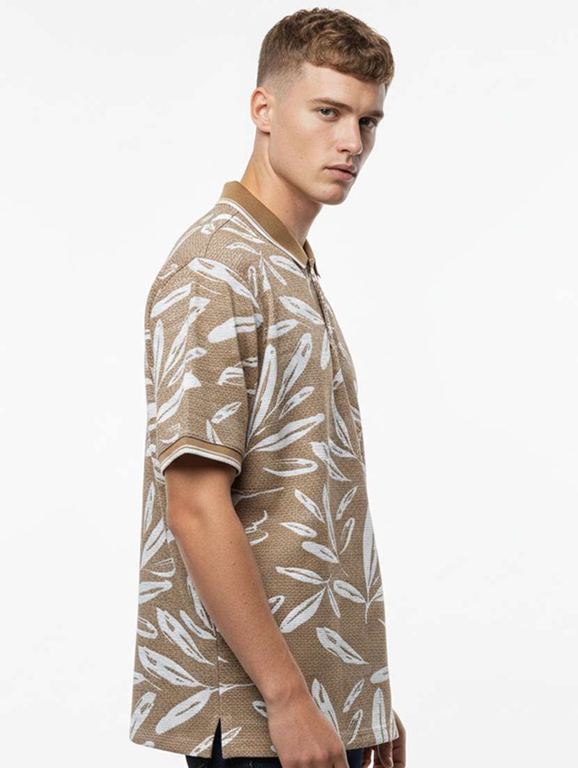 men printed short sleeve regular fit polo t-shirt - 22360232 -  Standard Image - 1