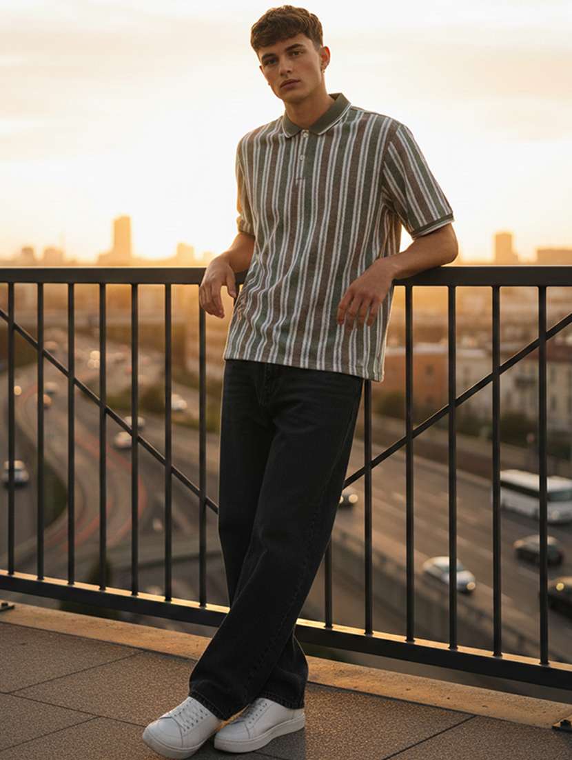men striped short sleeve regular fit polo t-shirt - 22360247 -  Standard Image - 4