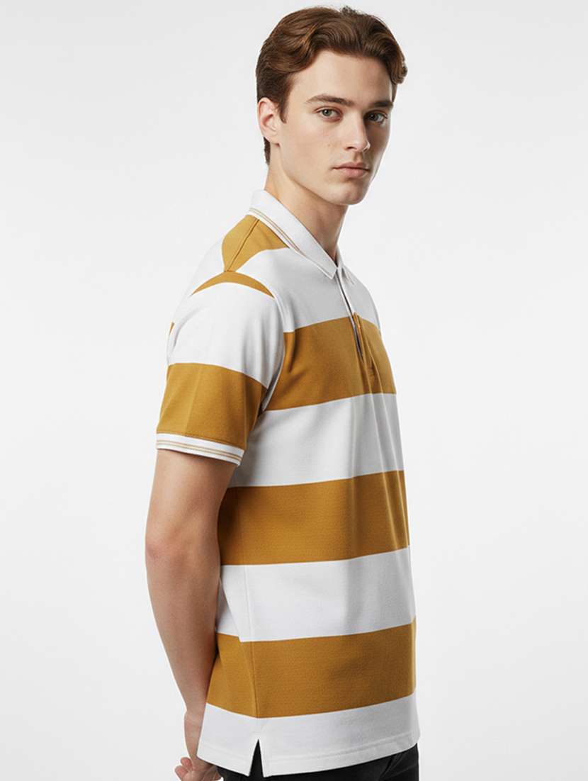 men striped short sleeve regular fit polo t-shirt - 22360250 -  Standard Image - 1