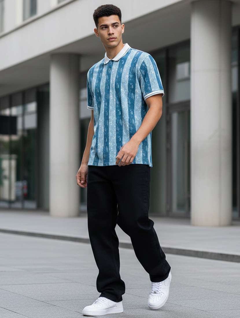 men striped short sleeve regular fit polo t-shirt - 22360254 -  Standard Image - 4