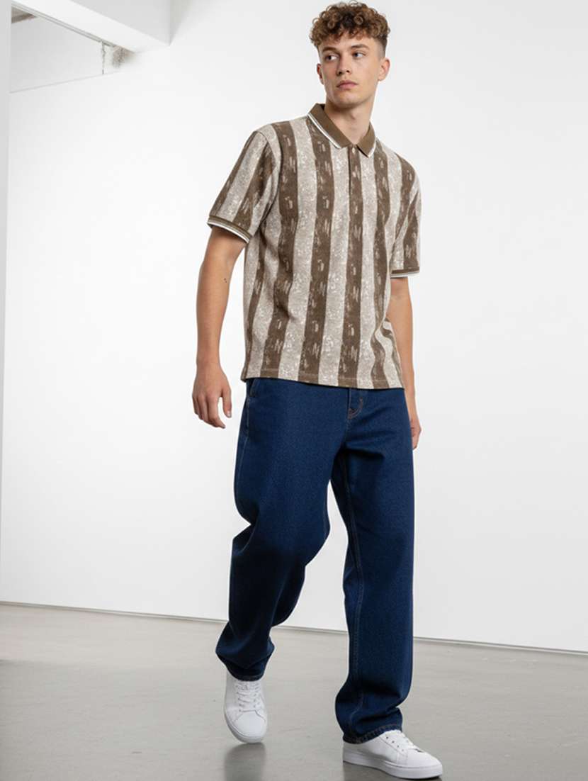 men striped short sleeve regular fit polo t-shirt - 22360258 -  Standard Image - 4