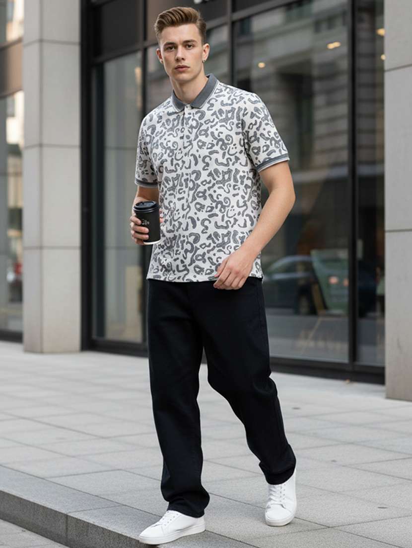 men printed short sleeve regular fit polo t-shirt - 22360259 -  Standard Image - 4