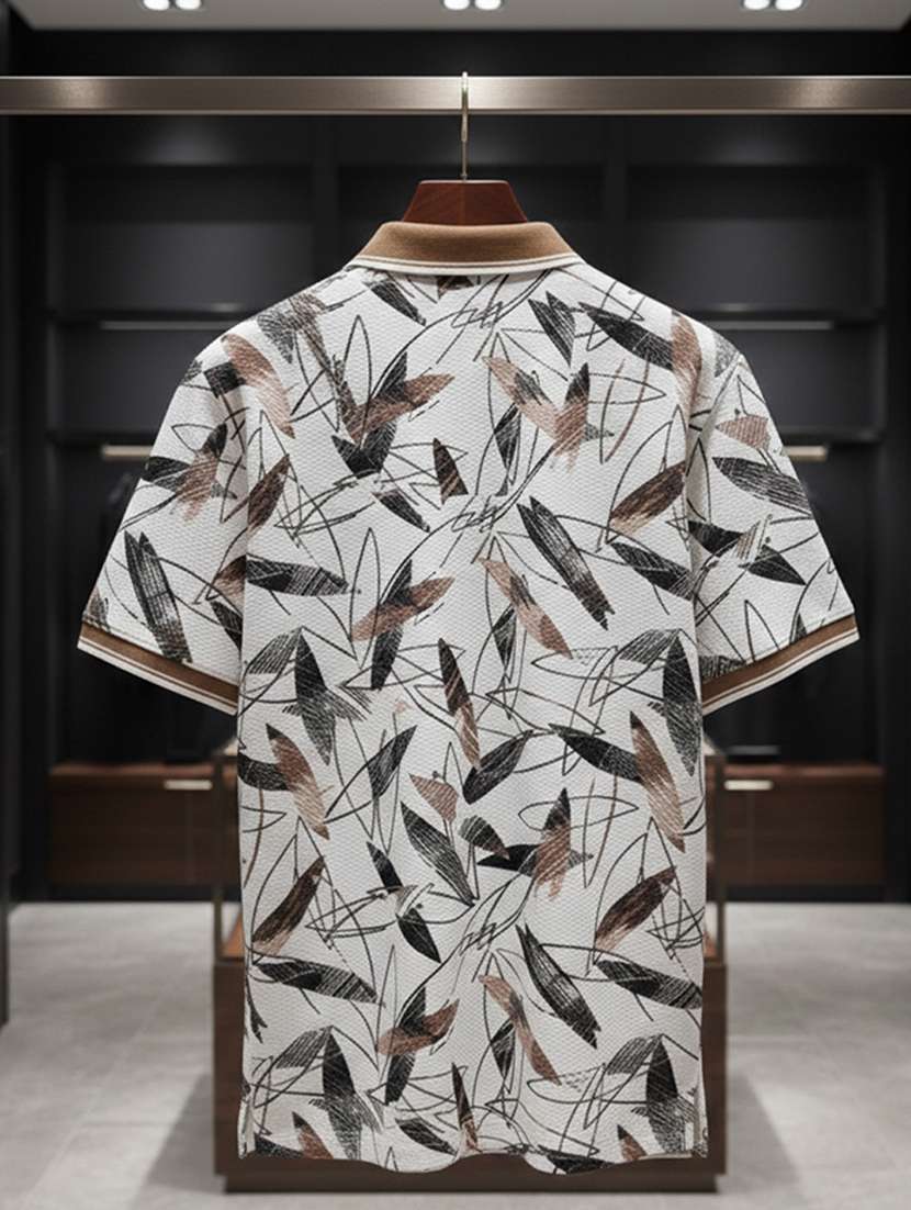 men printed short sleeve regular fit polo t-shirt - 22360270 -  Standard Image - 4