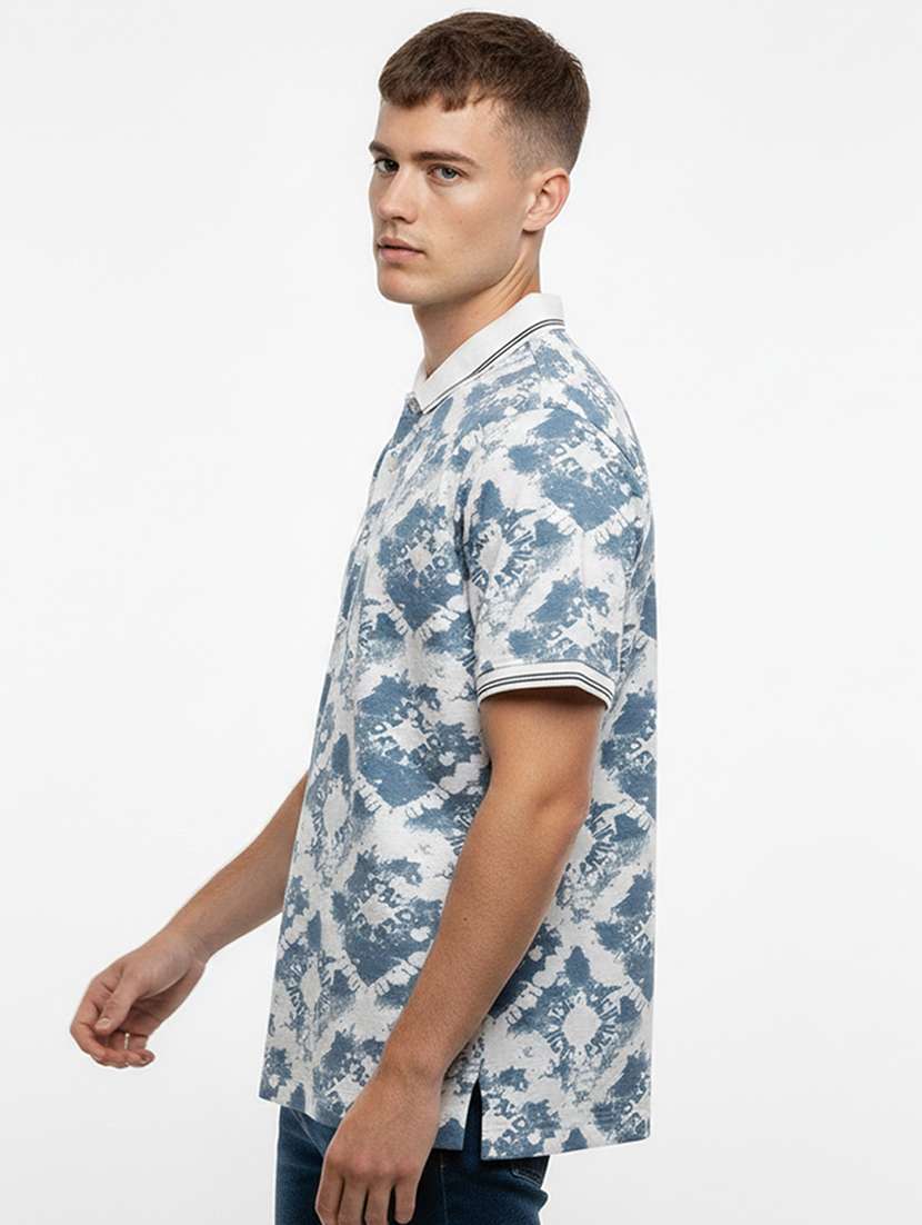 men printed short sleeve regular fit polo t-shirt - 22360272 -  Standard Image - 1