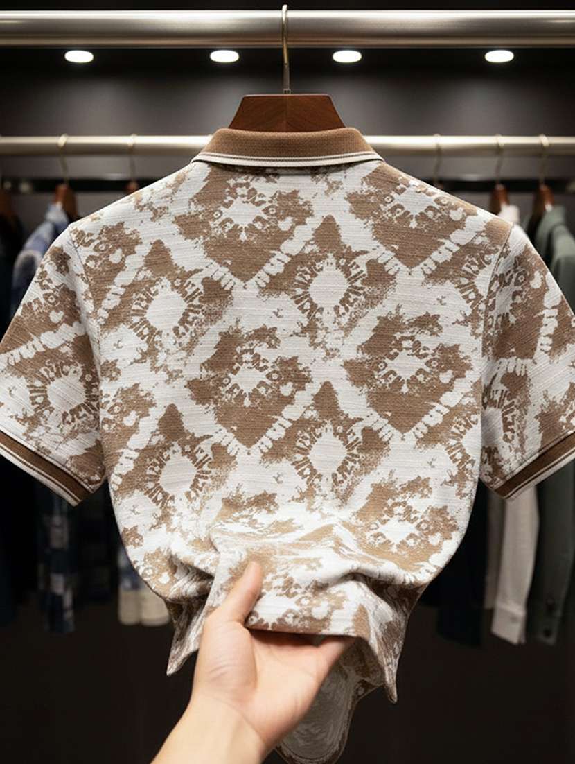 men printed short sleeve regular fit polo t-shirt - 22360274 -  Standard Image - 4