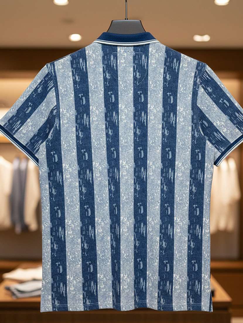 Men Striped Short Sleeve Regular Fit Polo T-shirt - 22360299 -  Standard Image - 4