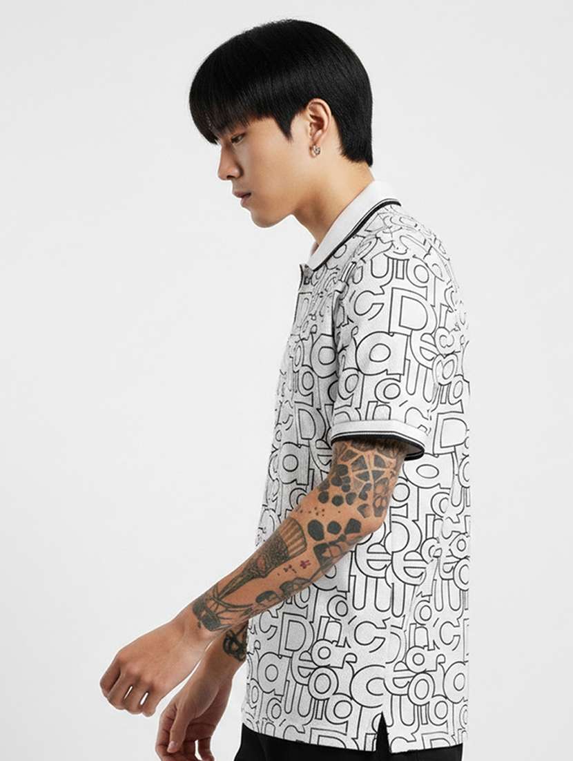 men typographic short sleeve regular fit polo t-shirt - 22360305 -  Standard Image - 1