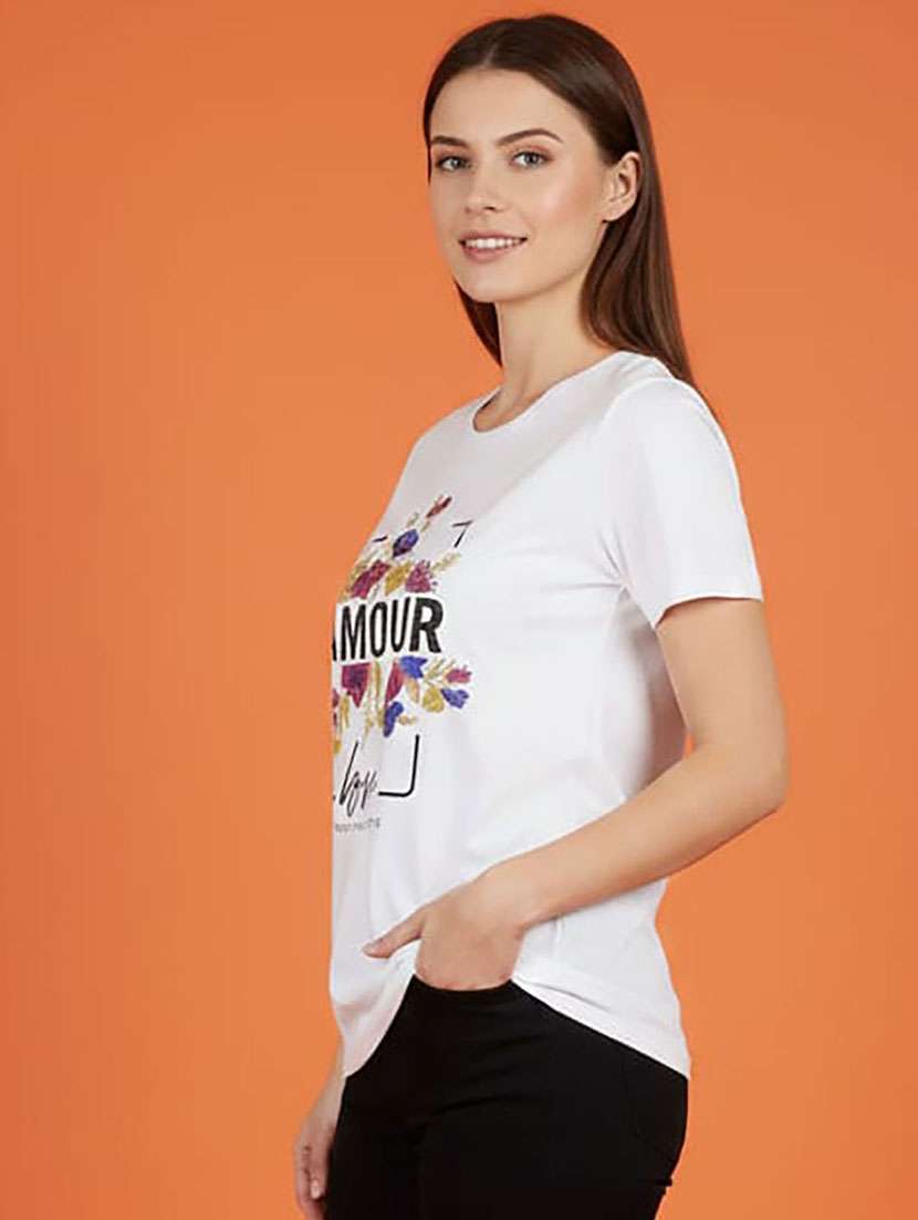 women printed short sleeve t-shirt - 22360318 -  Standard Image - 1
