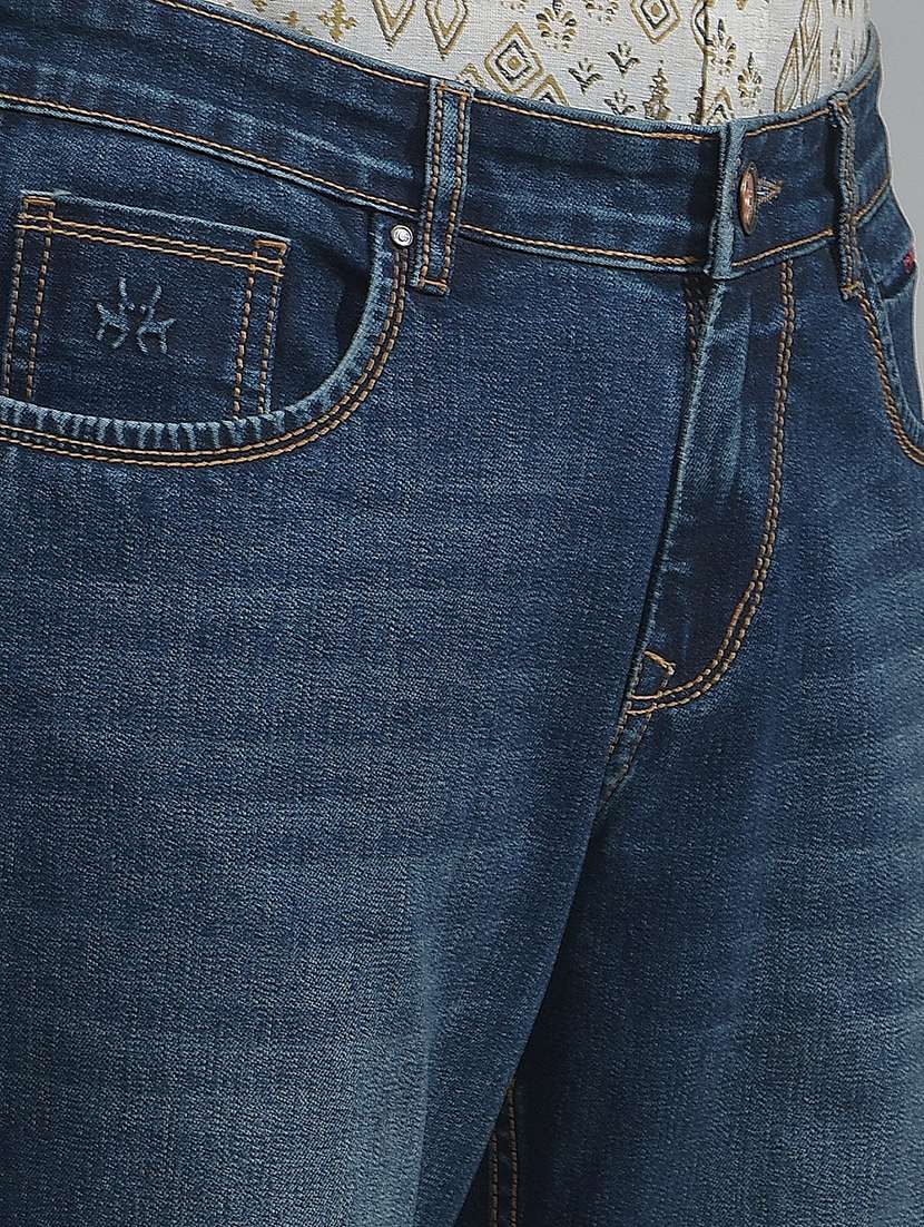 Men Washed Mid Rise Full Length Jeans - 22360347 -  Standard Image - 1