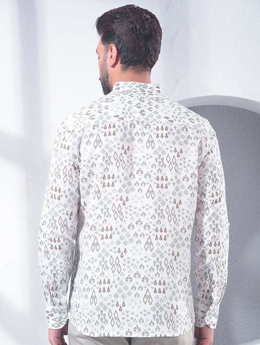 men printed long sleeve short kurta  - 22360355 -  Standard Image - 4