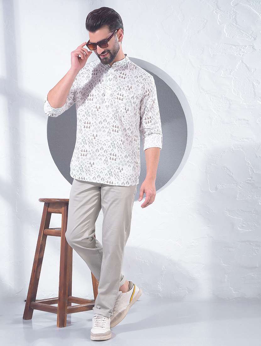men printed long sleeve short kurta  - 22360355 -  Standard Image - 6