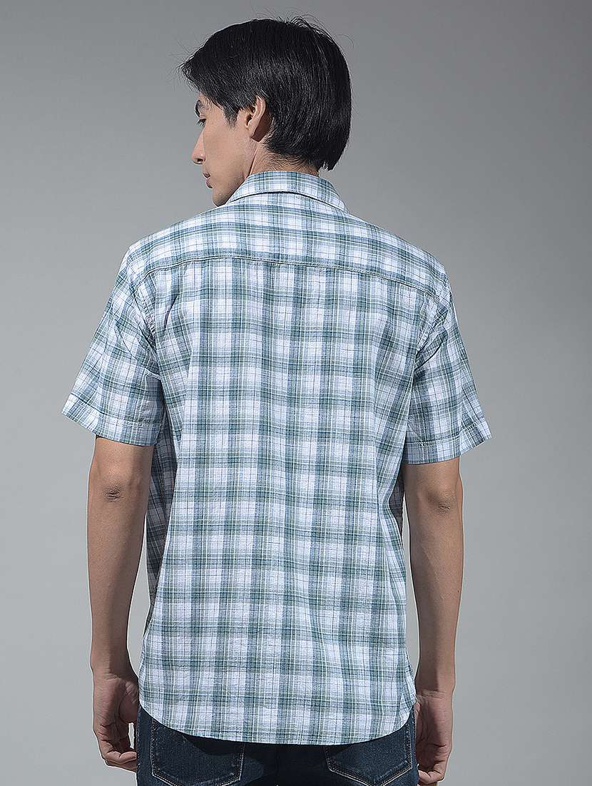 men checkered short sleeve regular fit casual shirt - 22360533 -  Standard Image - 4