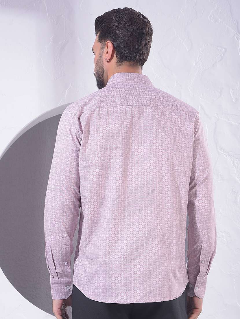 men printed long sleeve regular fit casual shirt - 22360549 -  Standard Image - 4