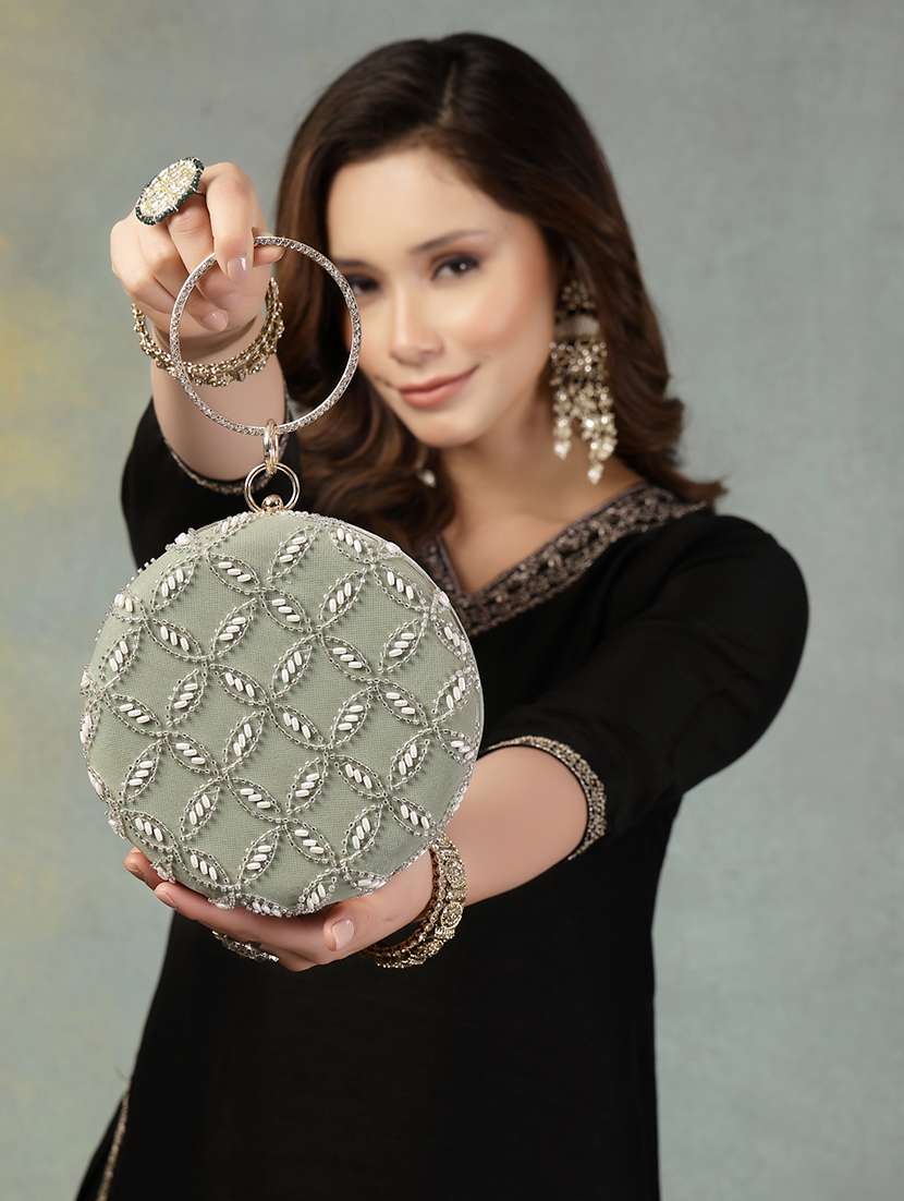 Women Embellished Clutch With Sling Chain - 22360658 -  Standard Image - 6