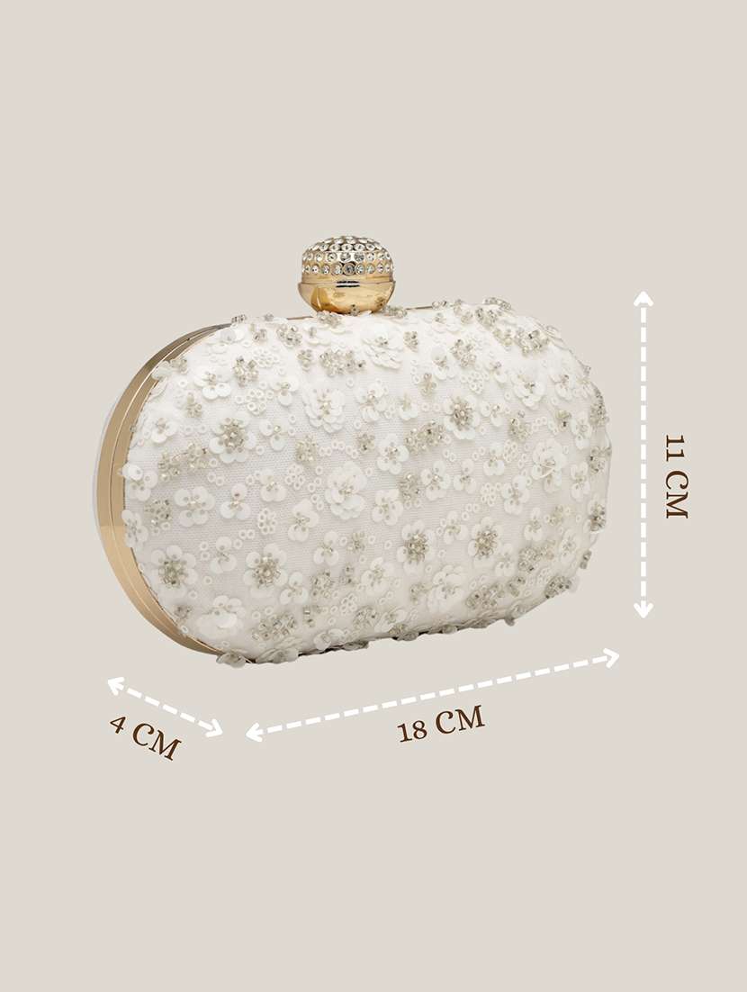 women embellished clutch with sling chain - 22360659 -  Standard Image - 4