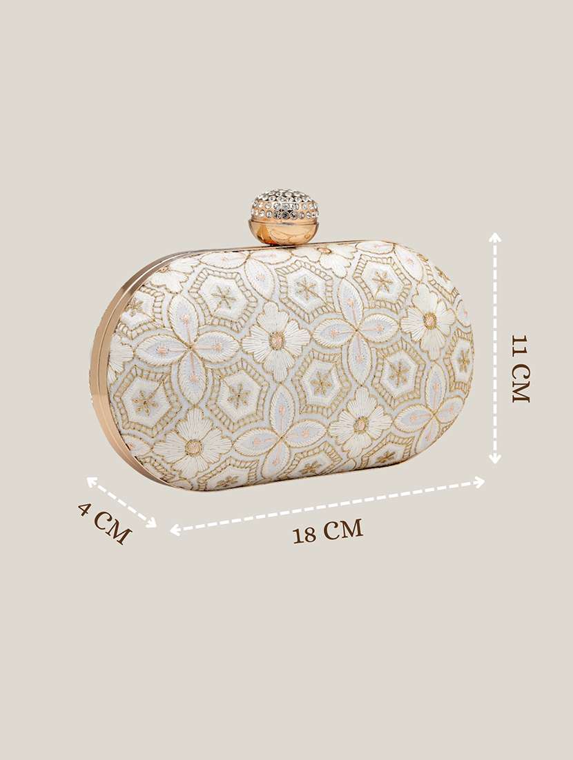 women embroidered clutch with sling chain - 22360660 -  Standard Image - 4