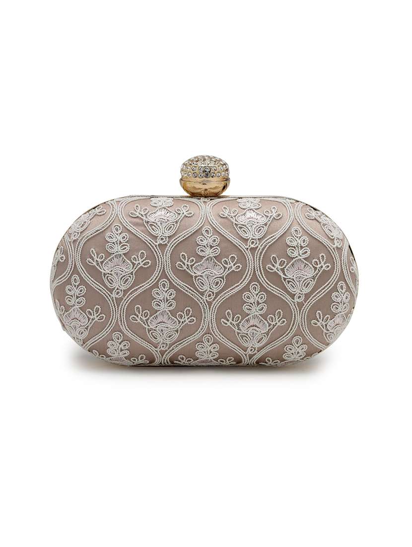 women embroidered clutch with sling chain - 22360662 -  Standard Image - 1