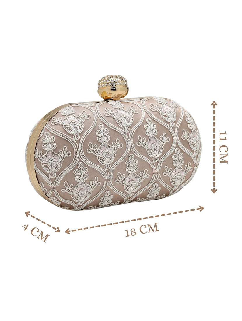 women embroidered clutch with sling chain - 22360662 -  Standard Image - 4