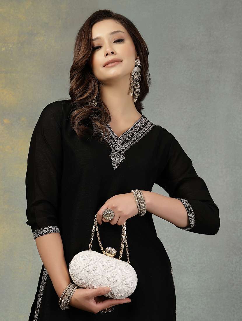 women embellished clutch with sling chain - 22360663 -  Standard Image - 6