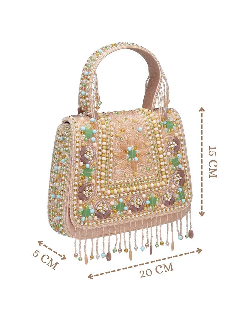 women embellished clutch with sling chain - 22360665 -  Standard Image - 4