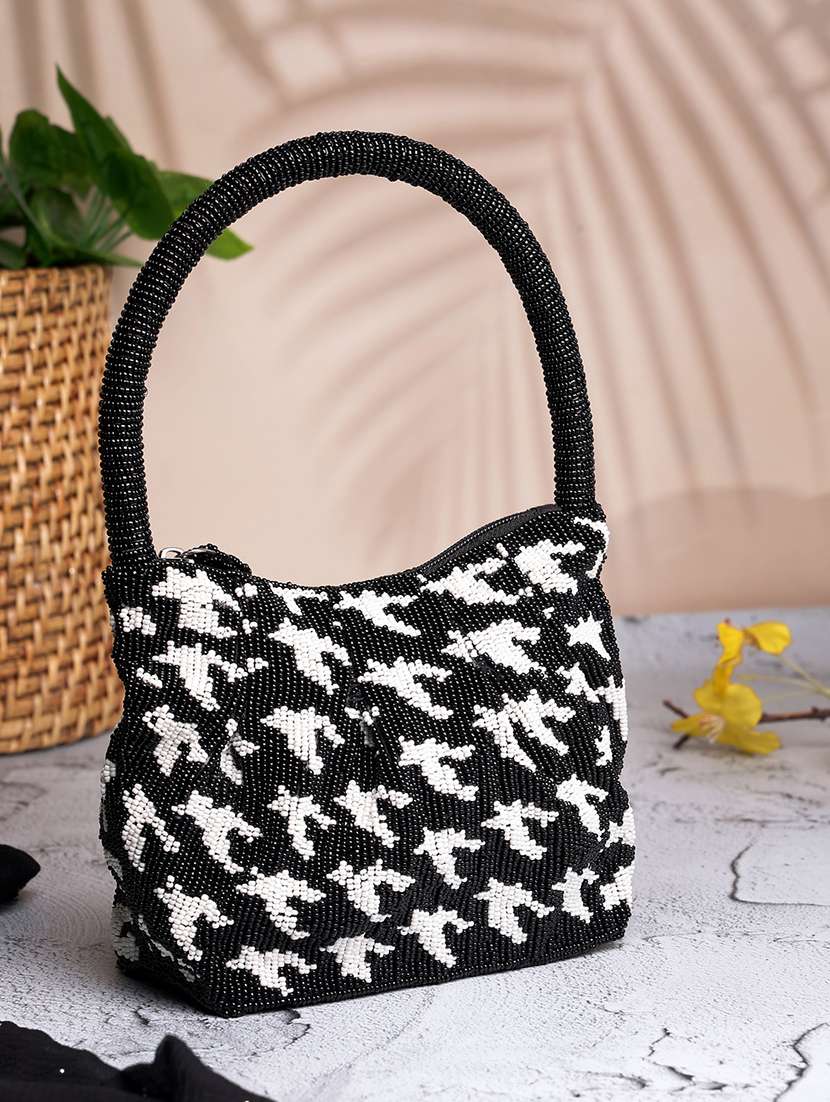 women embellished handbag with strap 