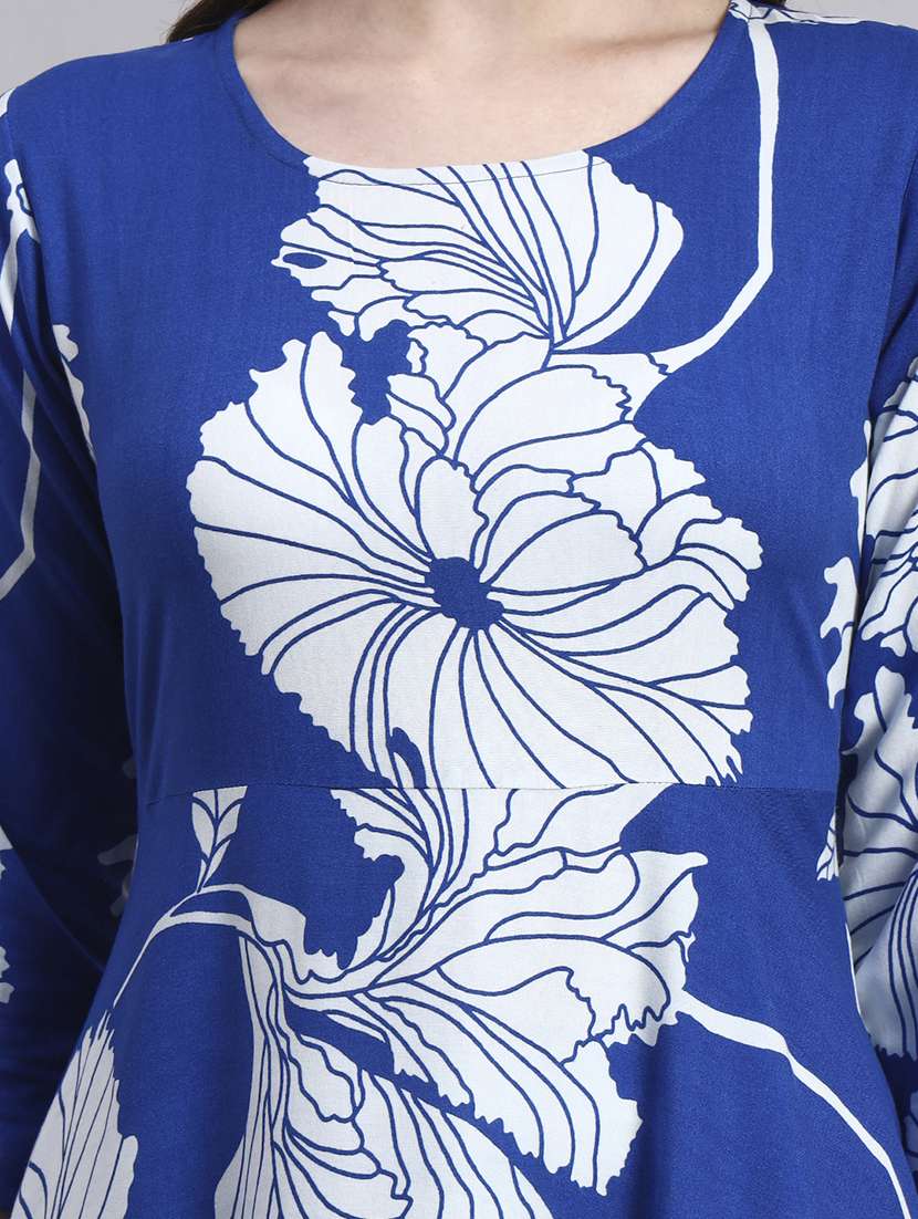 women floral three quarter sleeve a-line ethnic dress - 22360674 -  Standard Image - 4