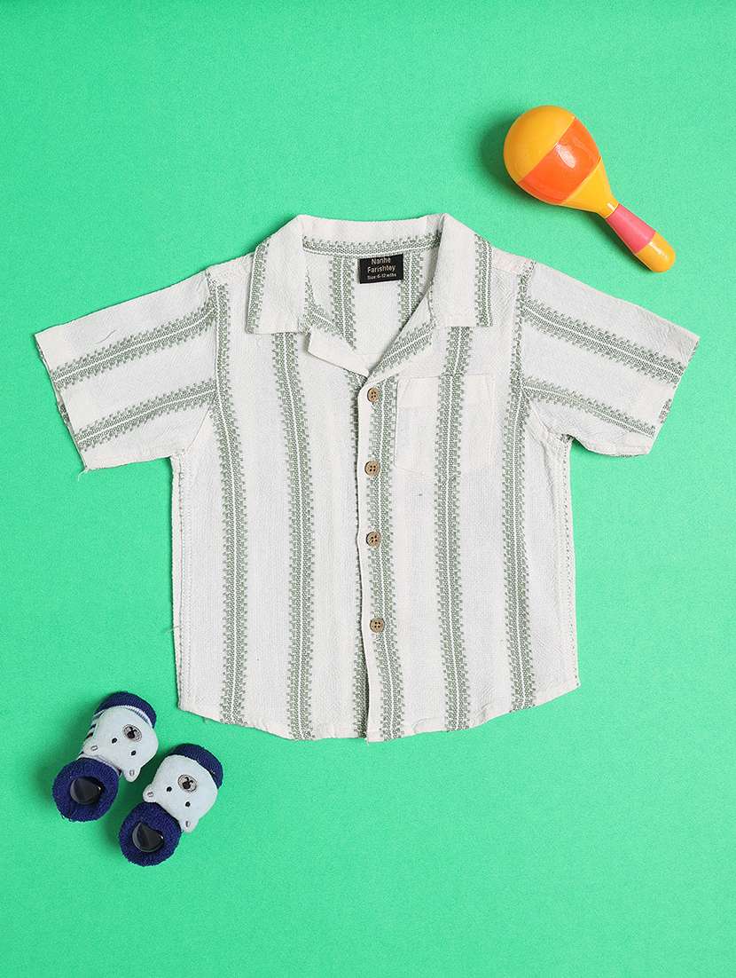 boys self design short sleeves casual shirt - 22361171 -  Standard Image - 1