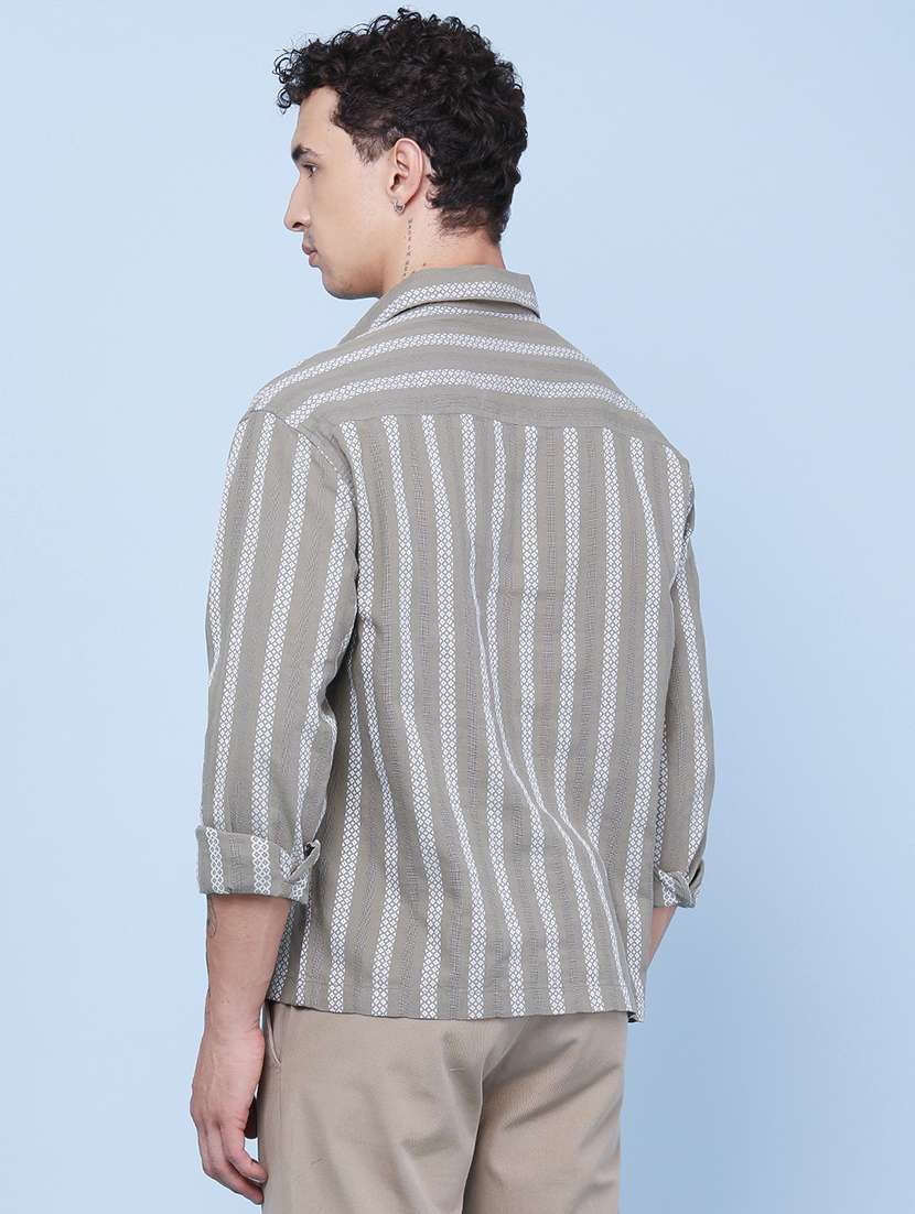 men self design long sleeves casual shirt - 22361219 -  Standard Image - 4