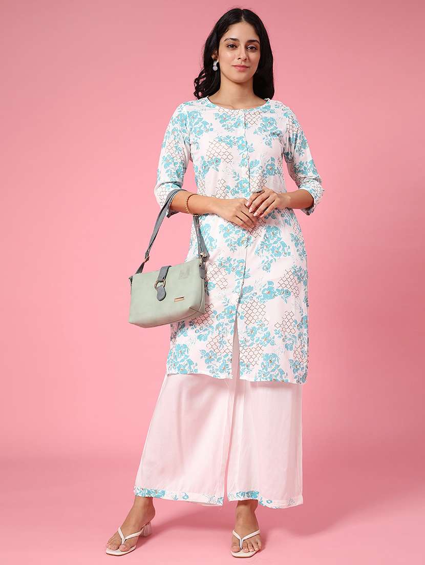 women printed round neck co-ord set