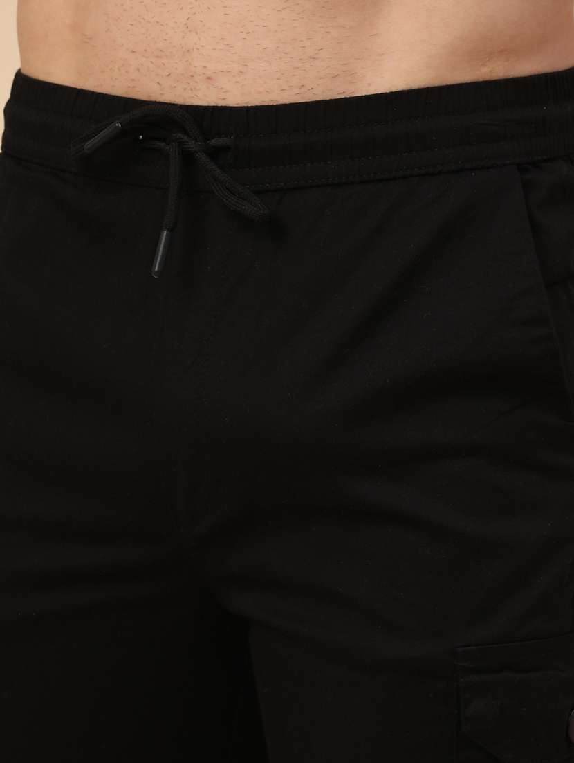 black cotton cargo shorts - 22361357 -  Standard Image - 1