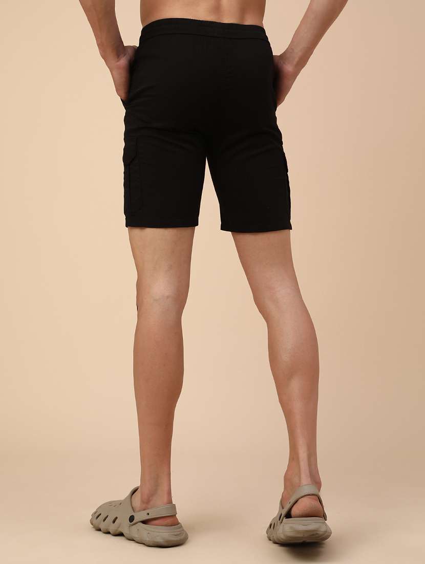 black cotton cargo shorts - 22361357 -  Standard Image - 4