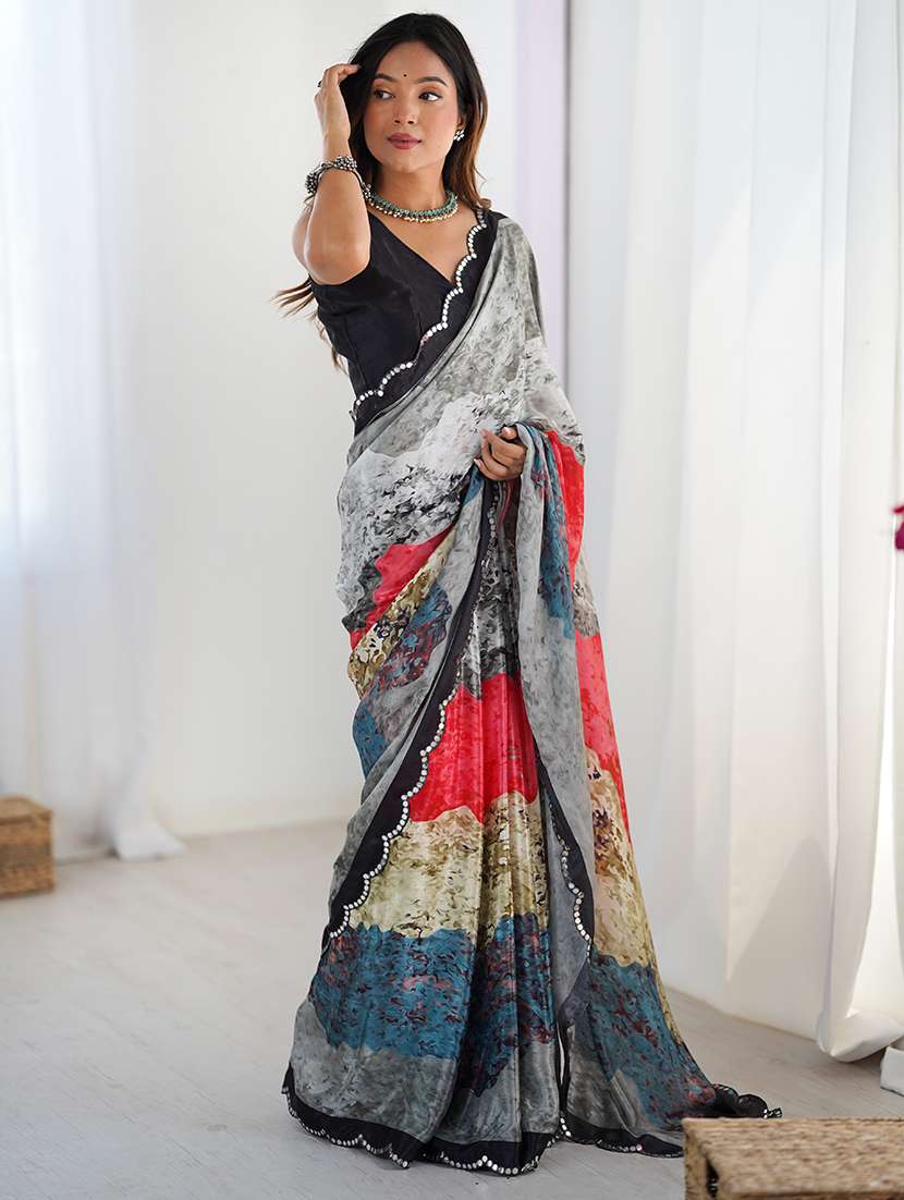 women printed casual wear saree with blouse - 22361869 -  Standard Image - 4