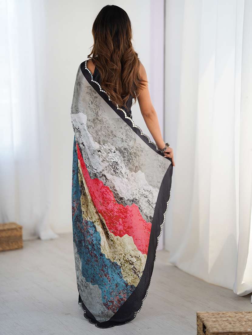 women printed casual wear saree with blouse - 22361869 -  Standard Image - 6