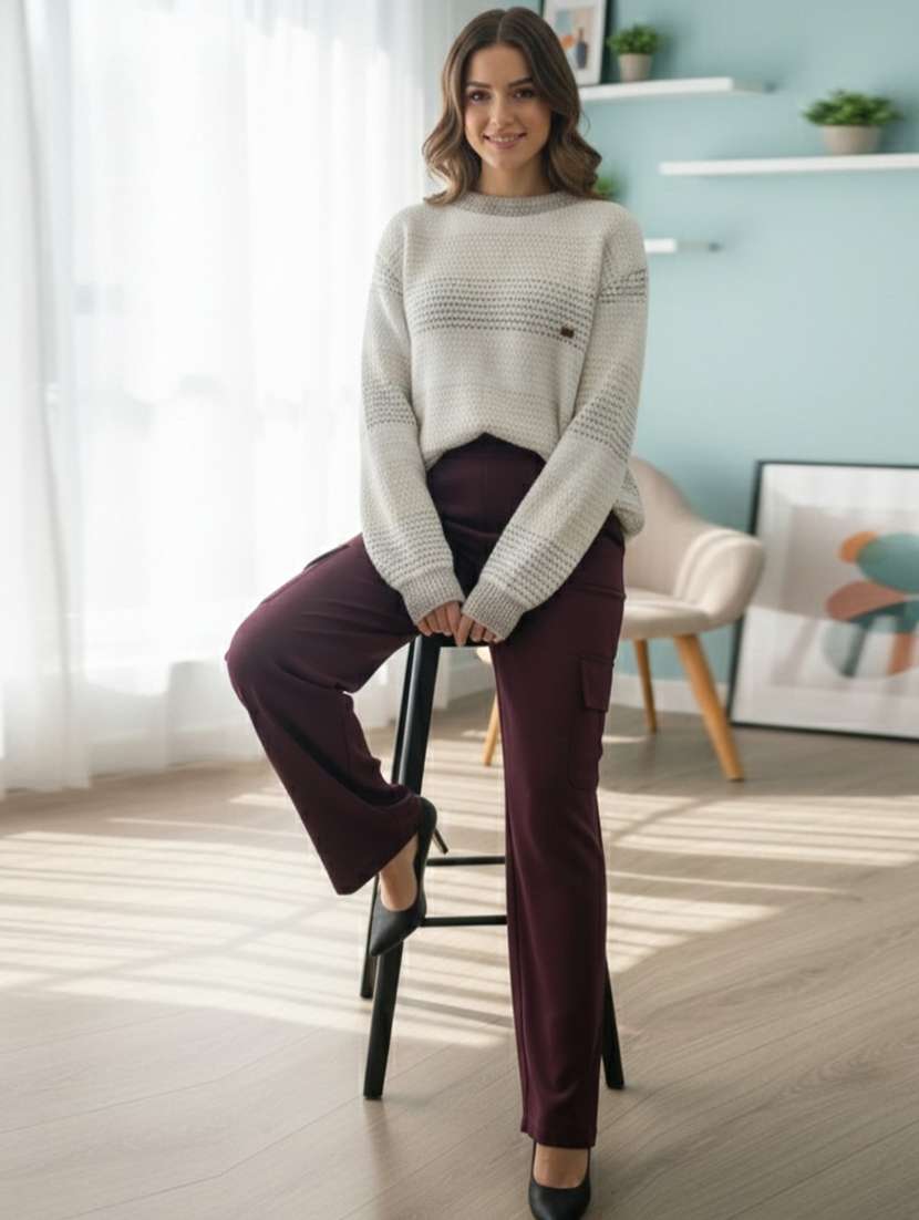 women self designed long sleeve pullover - 22361888 -  Standard Image - 1