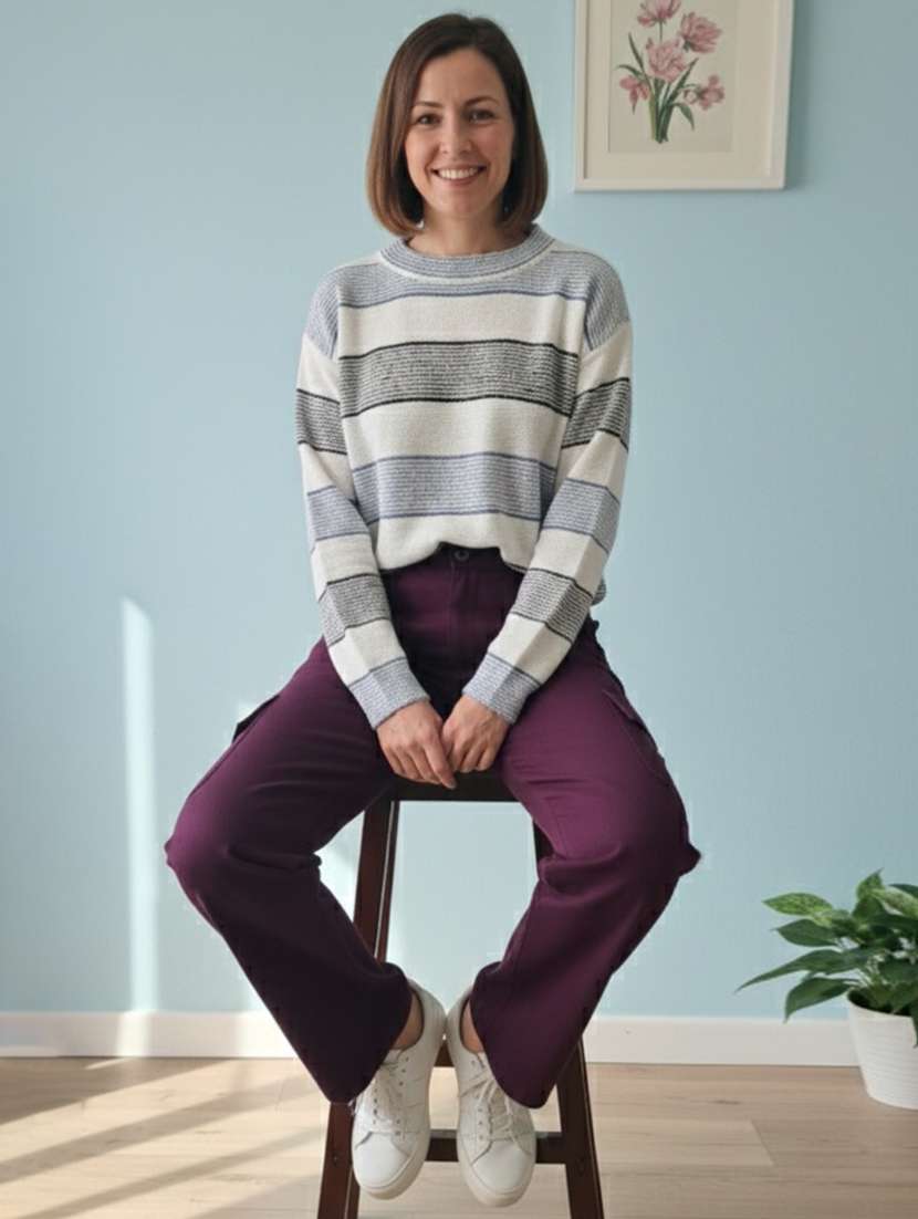 women striped long sleeve pullover - 22361893 -  Standard Image - 1